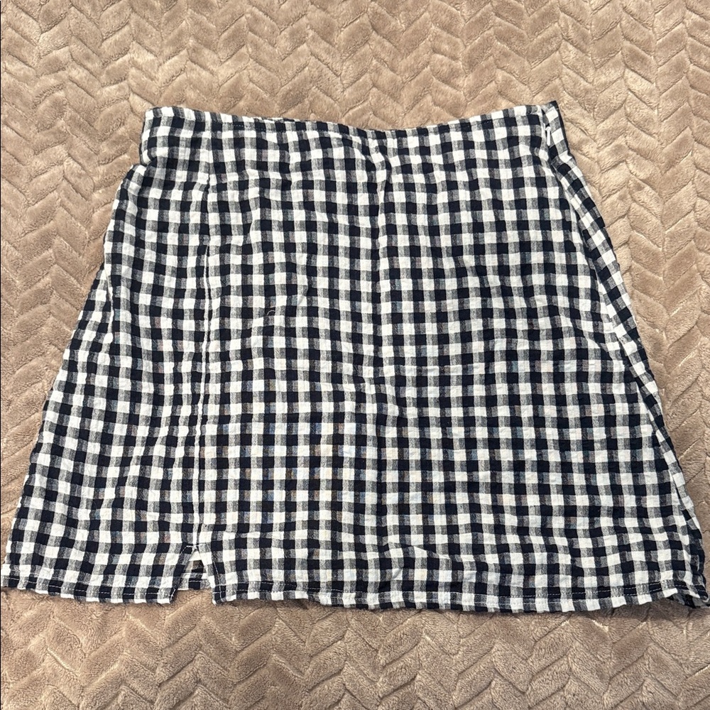 American Eagle Outfitters Black and White Gingham Mini Skirt